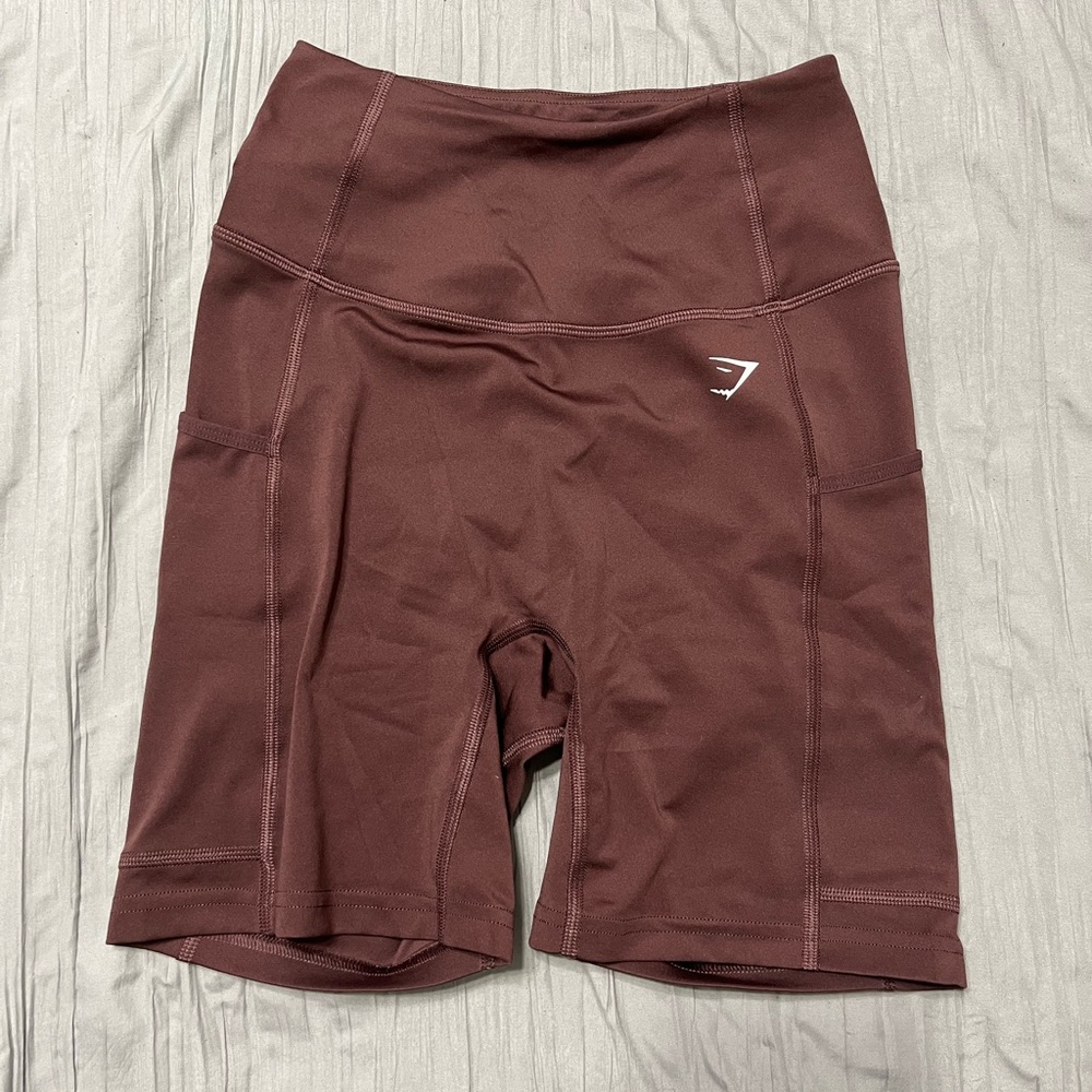 Gymshark Brown Bike Shorts High Waist Compression